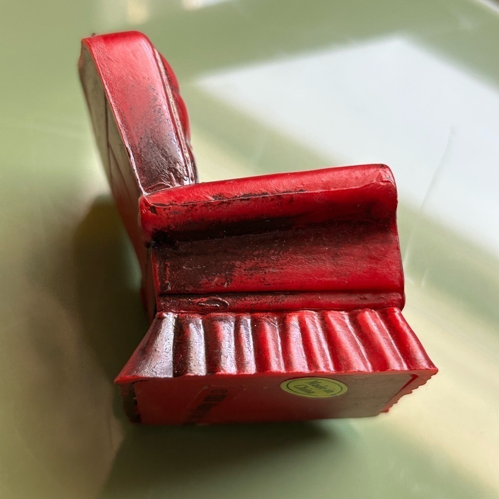 Rare Vintage Christmas Decor Ornament Red Chair Retro Holiday Kitsch 1988 80’s - Picture 3 of 6